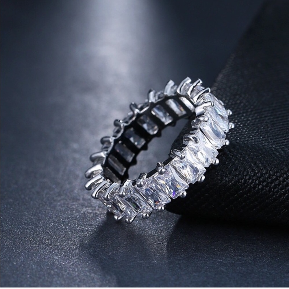 Cubic Zirconia Ring Wedding Eternity Band
